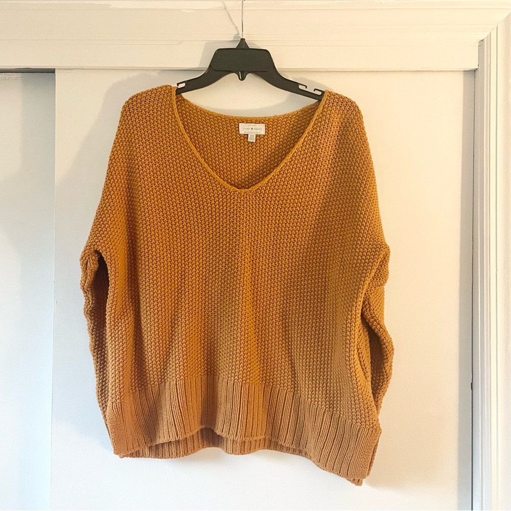 NWOT Lucky Brand Mustard Slouchy Knit Sweater